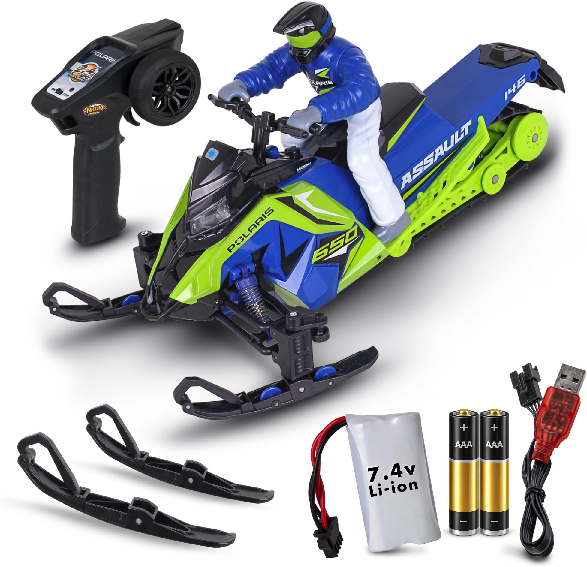 2.4GHz Polarisยฎ RC (RTR) Switchback Assault (Green w/Blue)