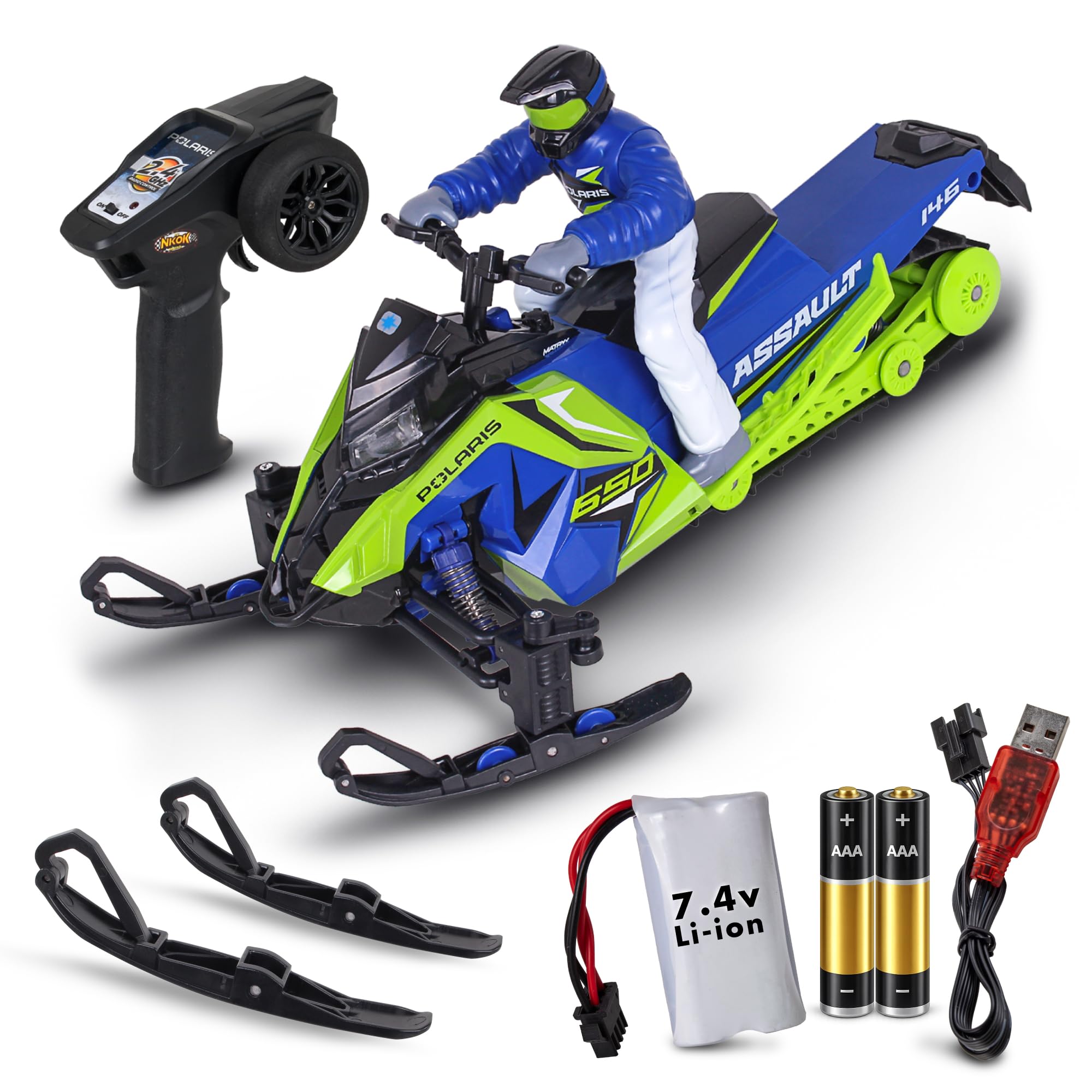 NKOK 2.4GHz Polaris® RC (RTR) Switchback Assault (Green w/Blue)