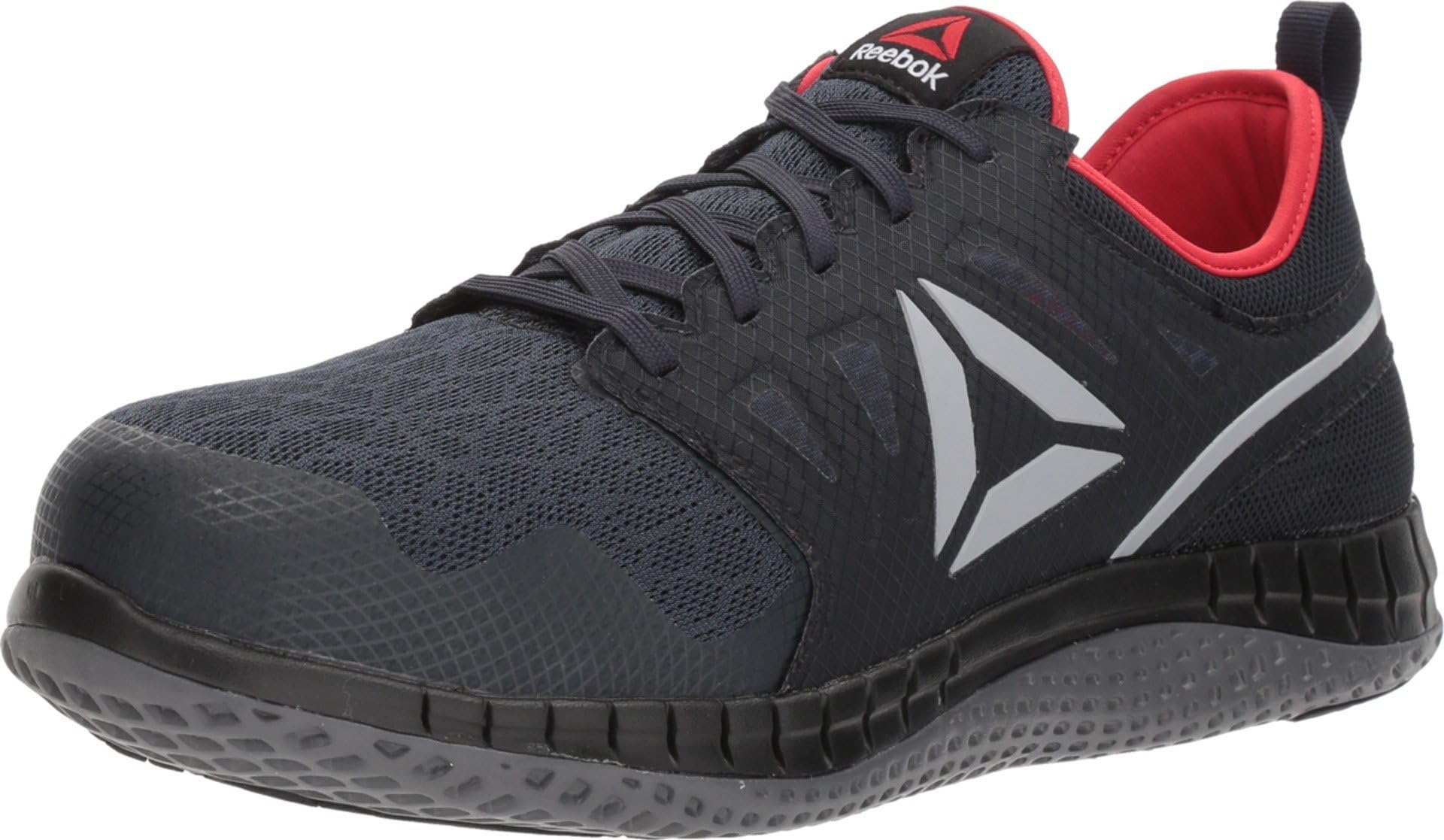 ReebokMen's Rb4250 Zprint Safety Steel Toe Athletic Work Shoe Navy Red and Grey