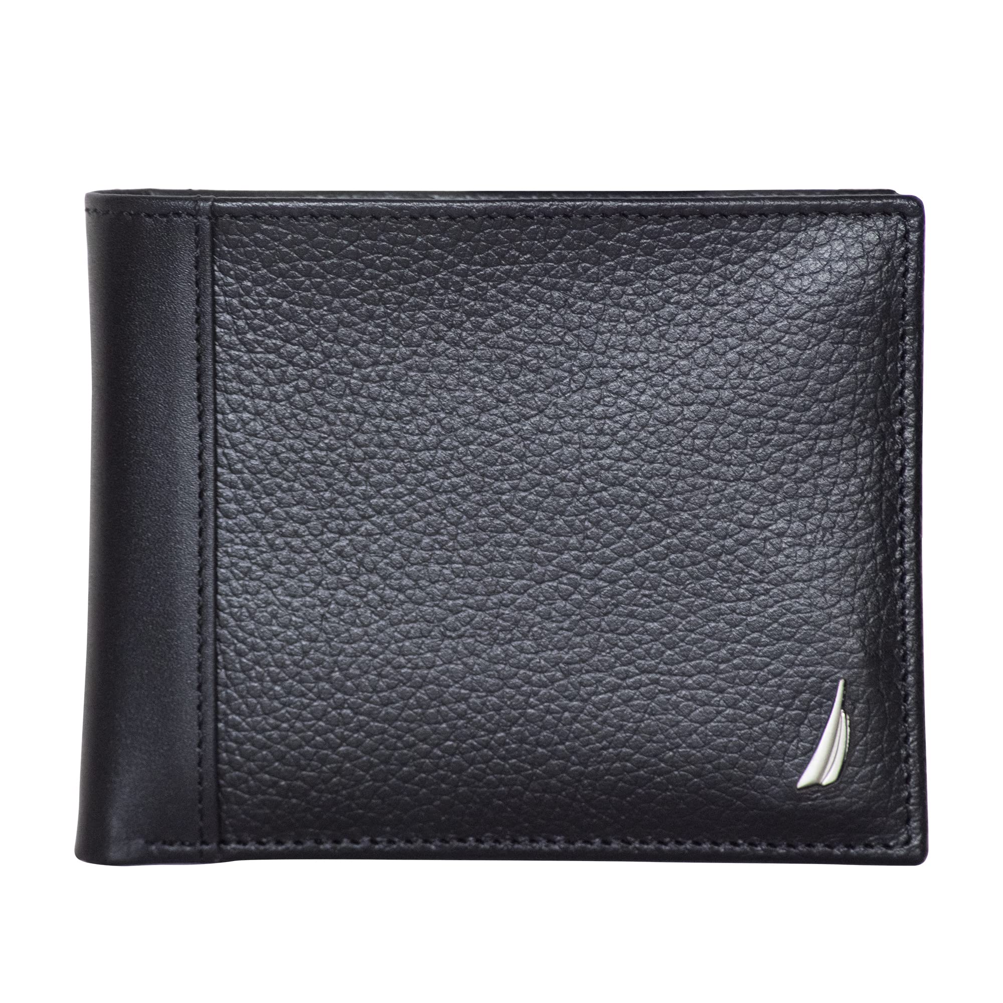 Nautica Men's Bifold Leather Wallet | RFID Blocking | ID Window | Card Slots | Organization | Durable | Stylish