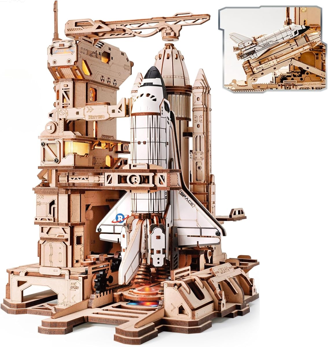 ROKR 3D Wooden Puzzle Space Shuttle Model Kits For Adults To Build STEM Toy Gift LKA02