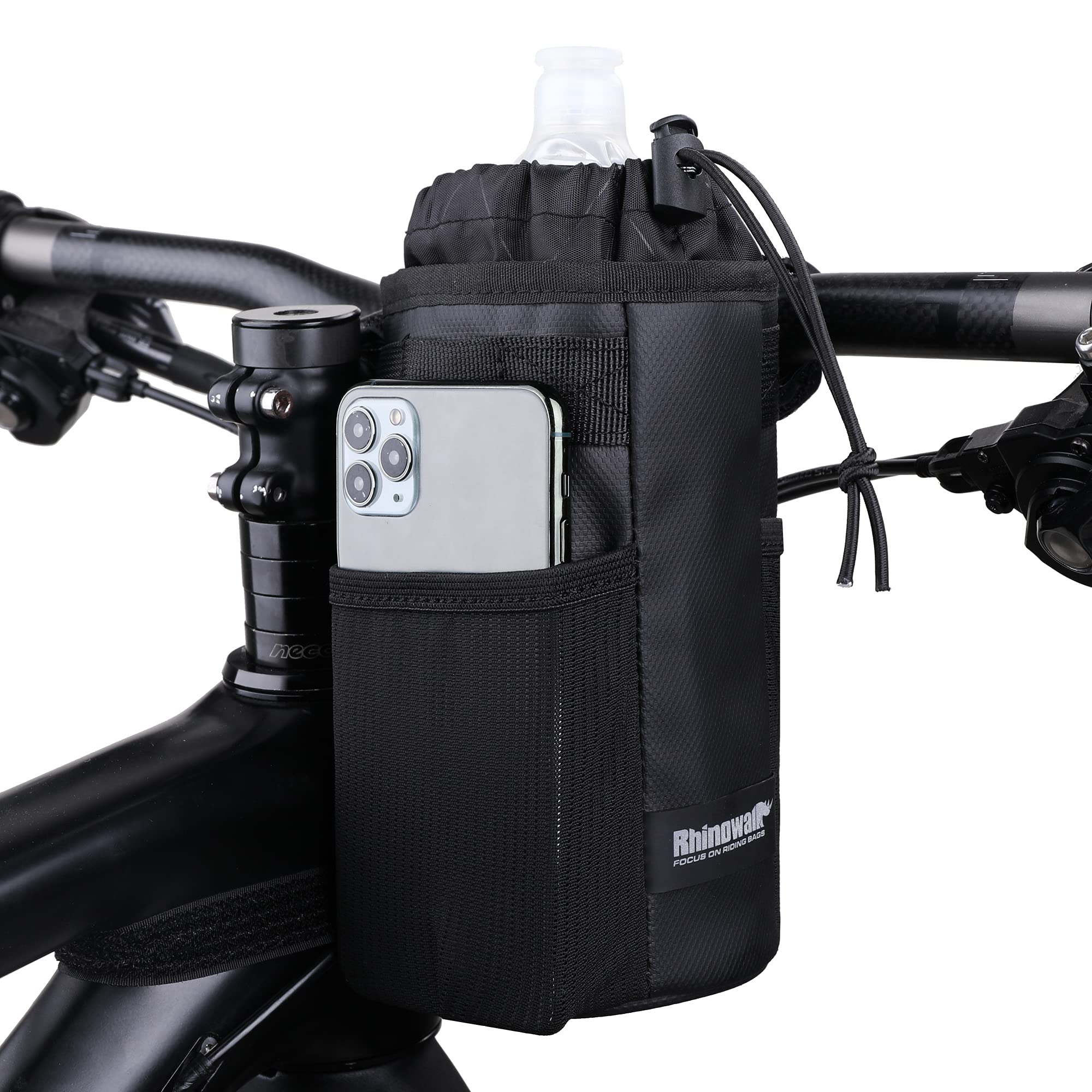 Cycling Water Bottle Holder Bicycle Snack Bag Bike Cup Holder fit for Holding Large Cups, Coffee Mug, Phone, Sunglasses