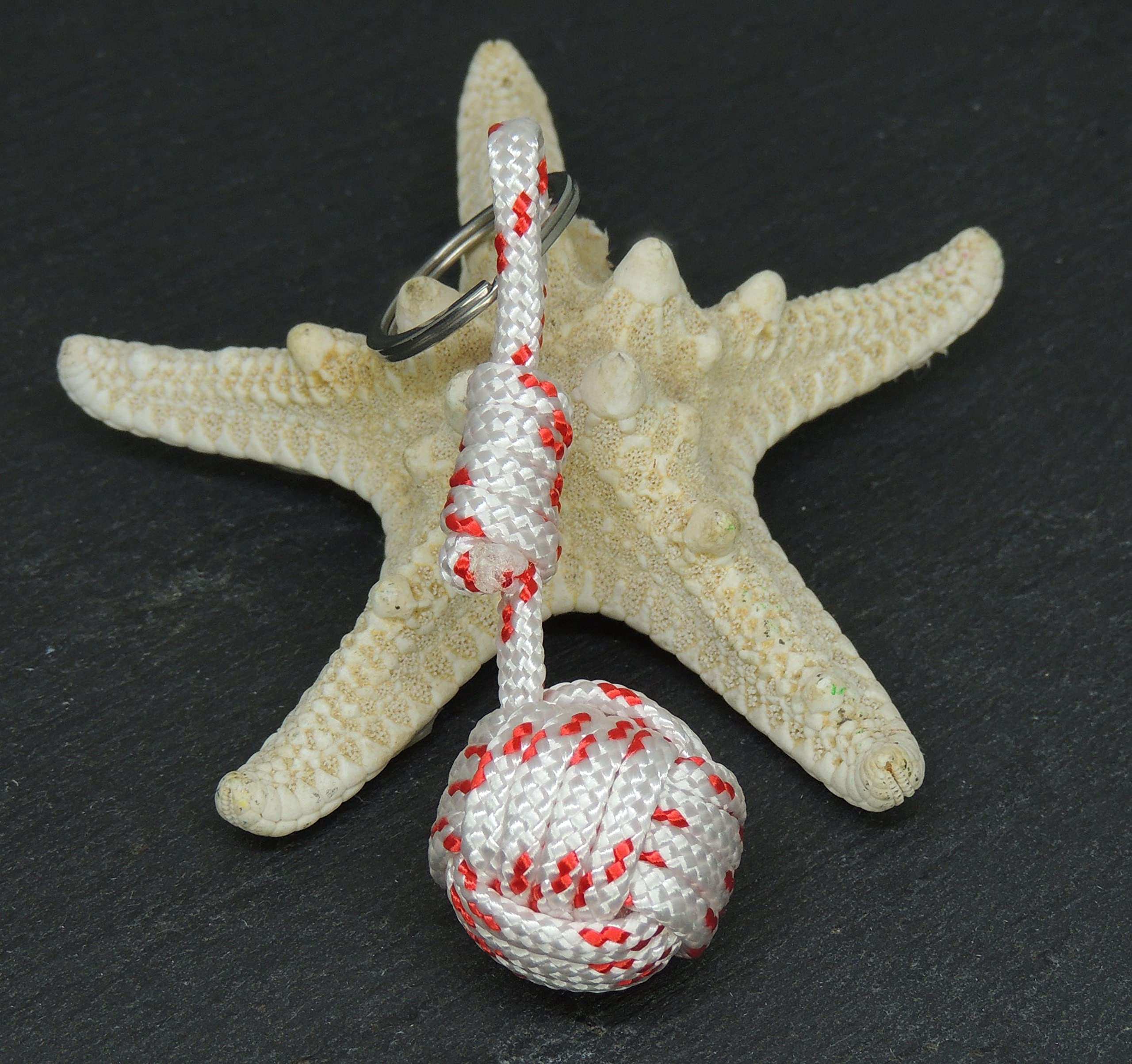 Porte-clés Pomme de Touline blanc, rouge