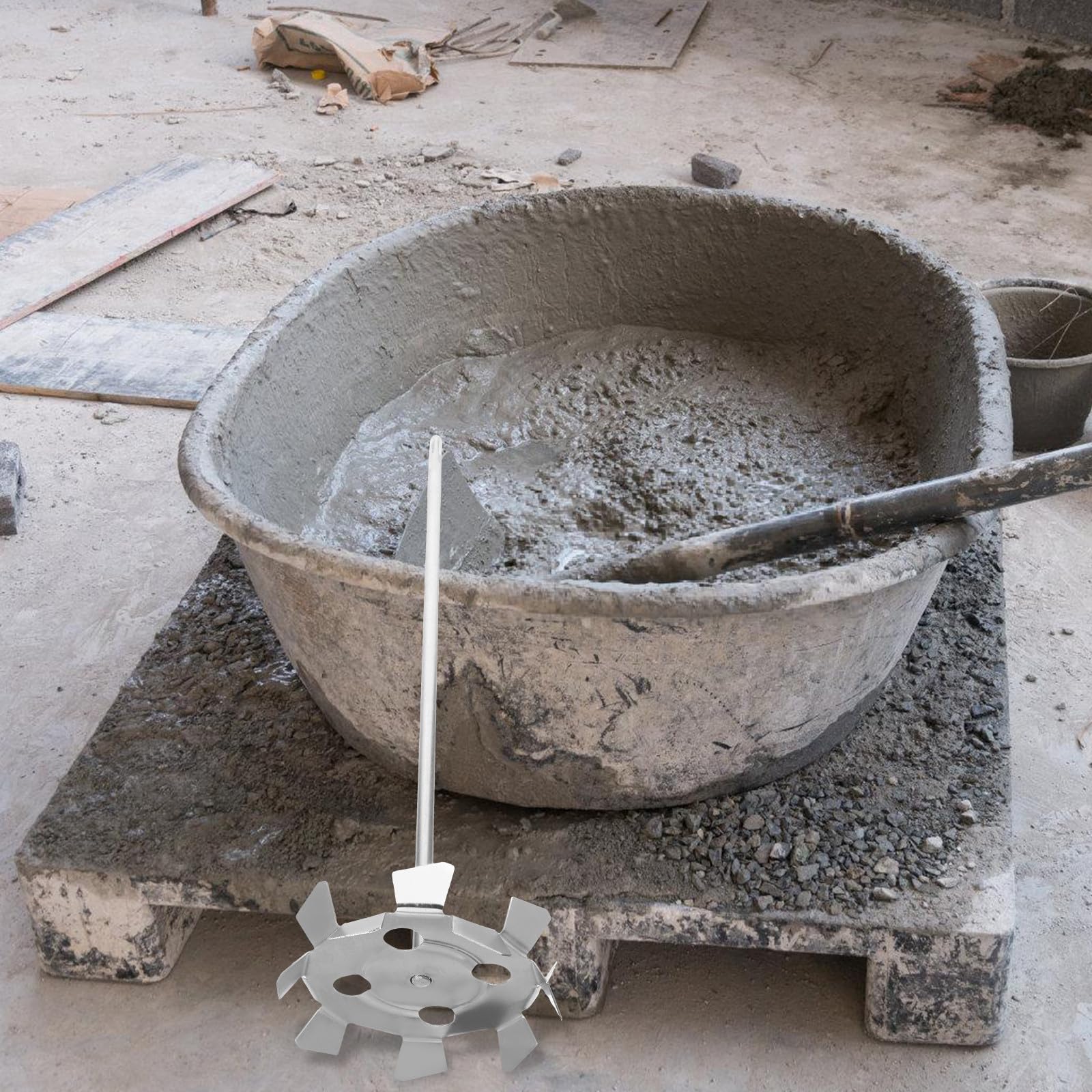 Lurrose Miscelatore per Vernice e Malta Asta per Trapano Elettrico in Ferro Zincato, Riutilizzabile e Facile da Installare, per Ristrutturazioni Domestiche e Lavori Edili