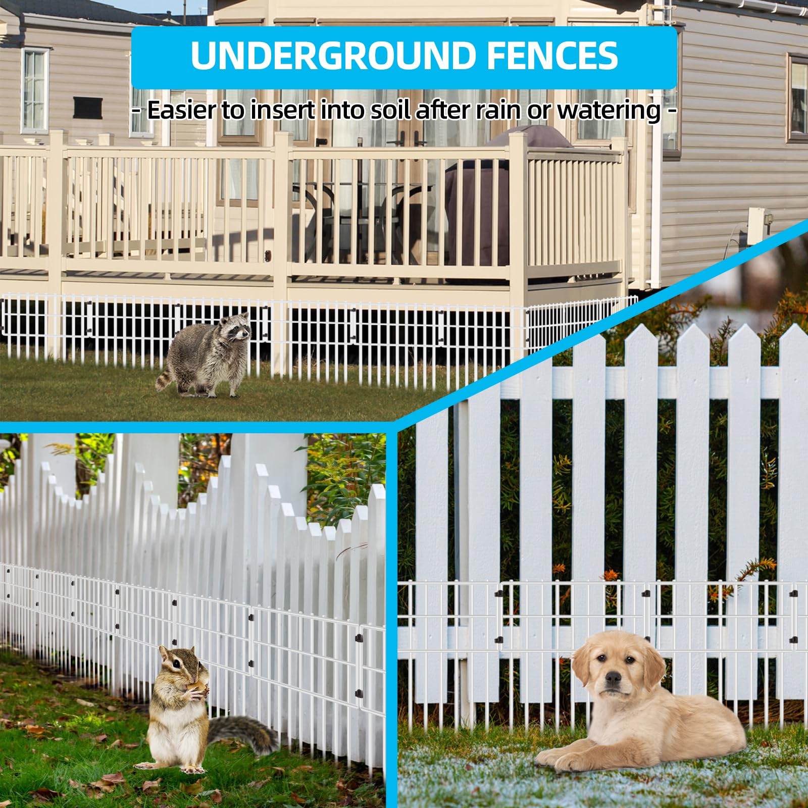 LEGIAT 10 - Clôture Pour Chien En Métal Antirouille De 32 Po De Hauteur X 236 Pi De Longueur Barriere Pour Animaux Pour Les Cours Exterieures Bordure De Jardin Avec Piquets Temporaires Lgia1632