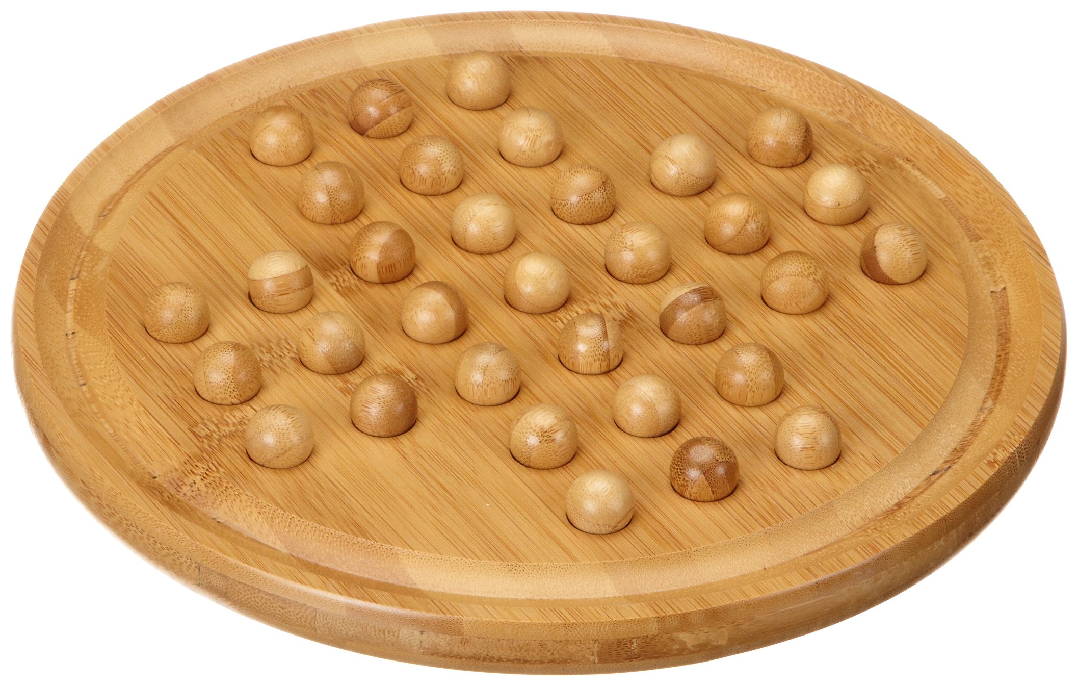 Philos Solitario Grande In Bambù Con Biglie In Legno | Gioco Di Riflessione Da Tavolo, Diametro 28,5 Cm