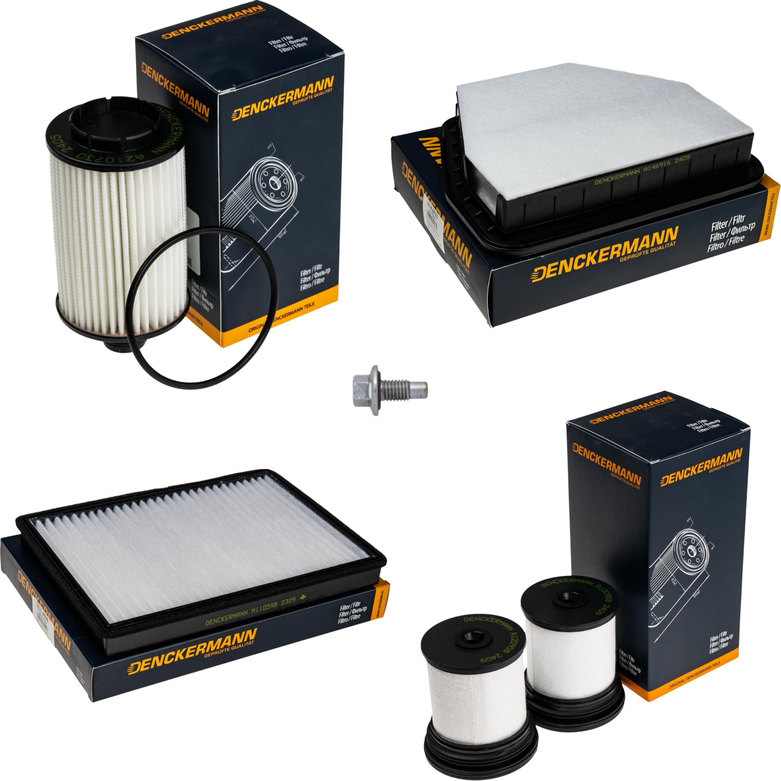 Inspektionspaket enthält Ölfilter Luftfilter Innenraumfilter Kraftstofffilter Verschlussschraube kompatibel mit Antara L07 2.2 CDTi Captiva C100 C140