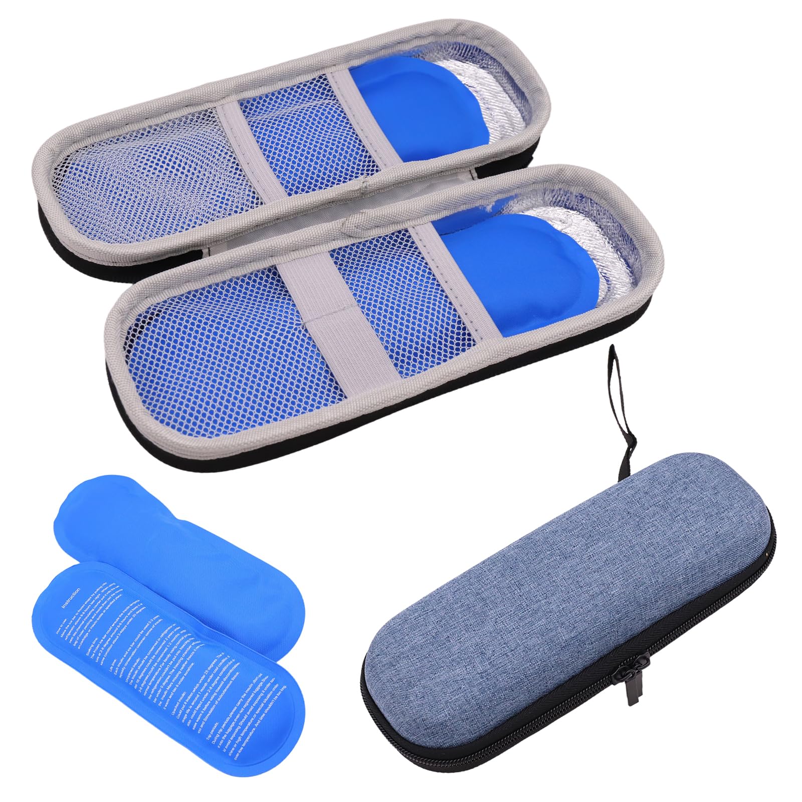 Cooler Travel Case with 2 Ice Packs - Portable, Lightweight and Durable Bag for Supplies, Medication Cooled Travel Cases, Cooler Pen Case, for Travels, Waterproof & Insulated