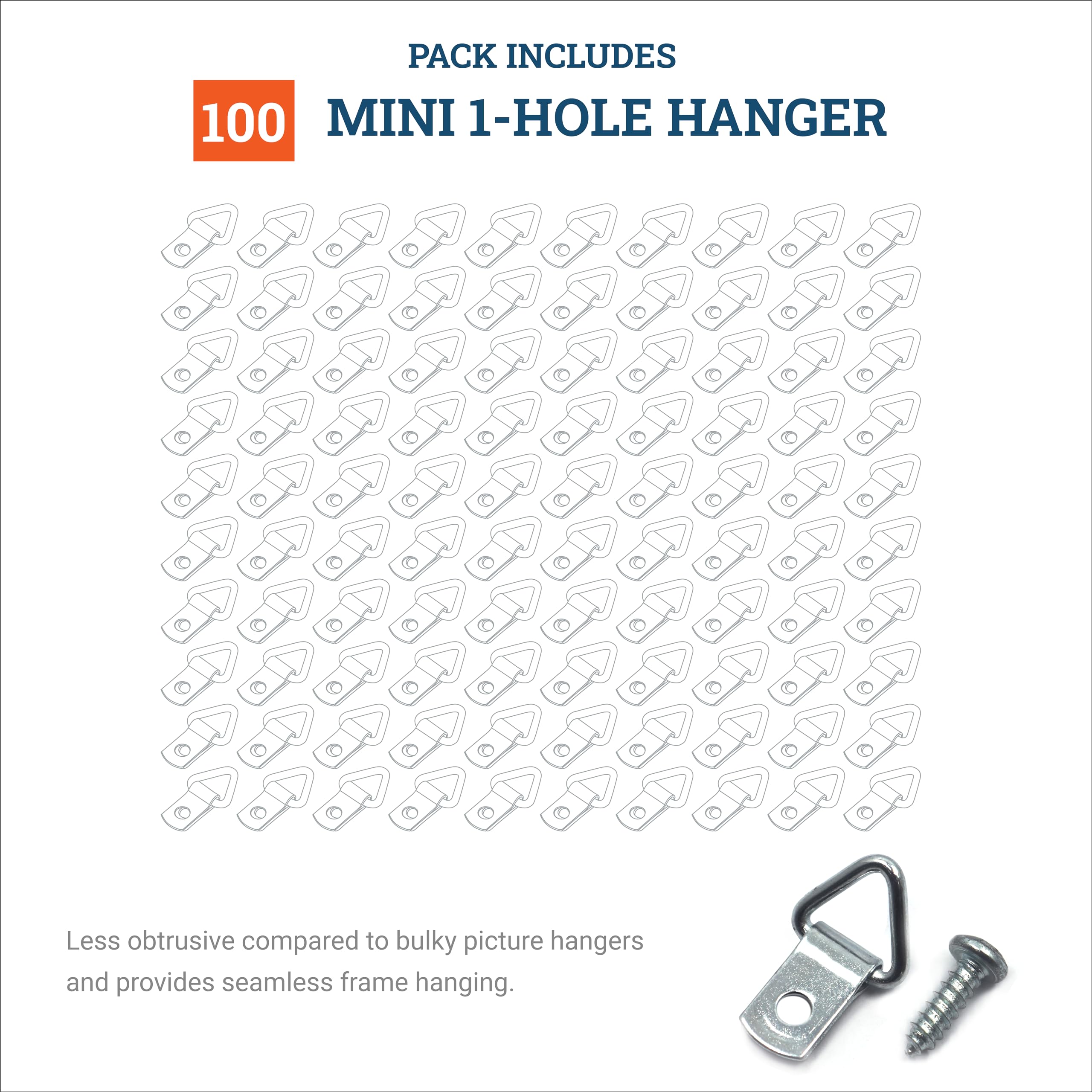 Compact Triangle Ring Mini 1-Hole Art Hanger for Wood Frames, 100