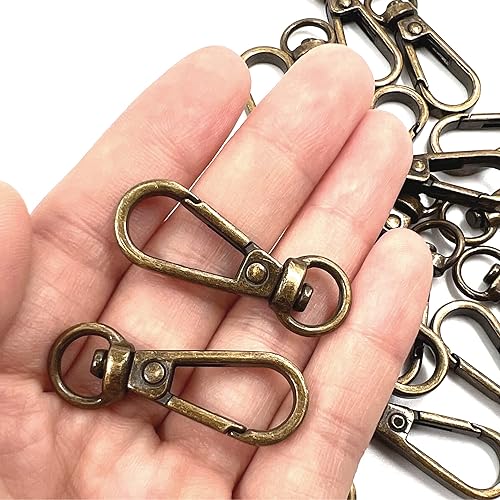 Miniatura 3 de 20 ganchos giratorios de metal de 360 con cierre de langosta, anillo D ancho de 38 pulgadas, diámetro interior de 0.394 in, 1.220 in de longitud