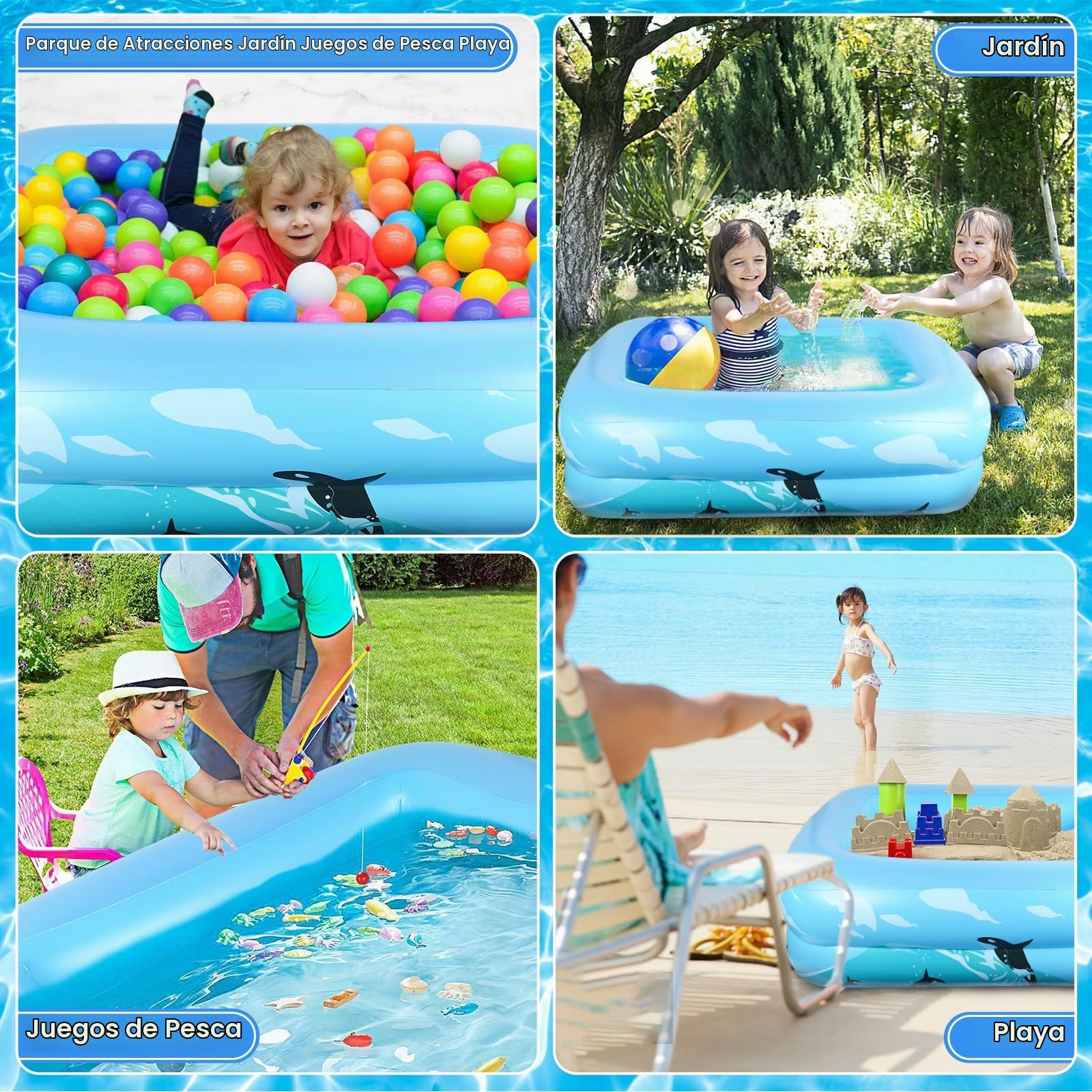 Piscina Hinchable para Niños, 110 x 83 cm Piscina Hinchable de Bebés, Piscina Hinchable Infantil, Verano Piscina de Agua para Niños, Piscina Inflable de jardín Exterior Interior