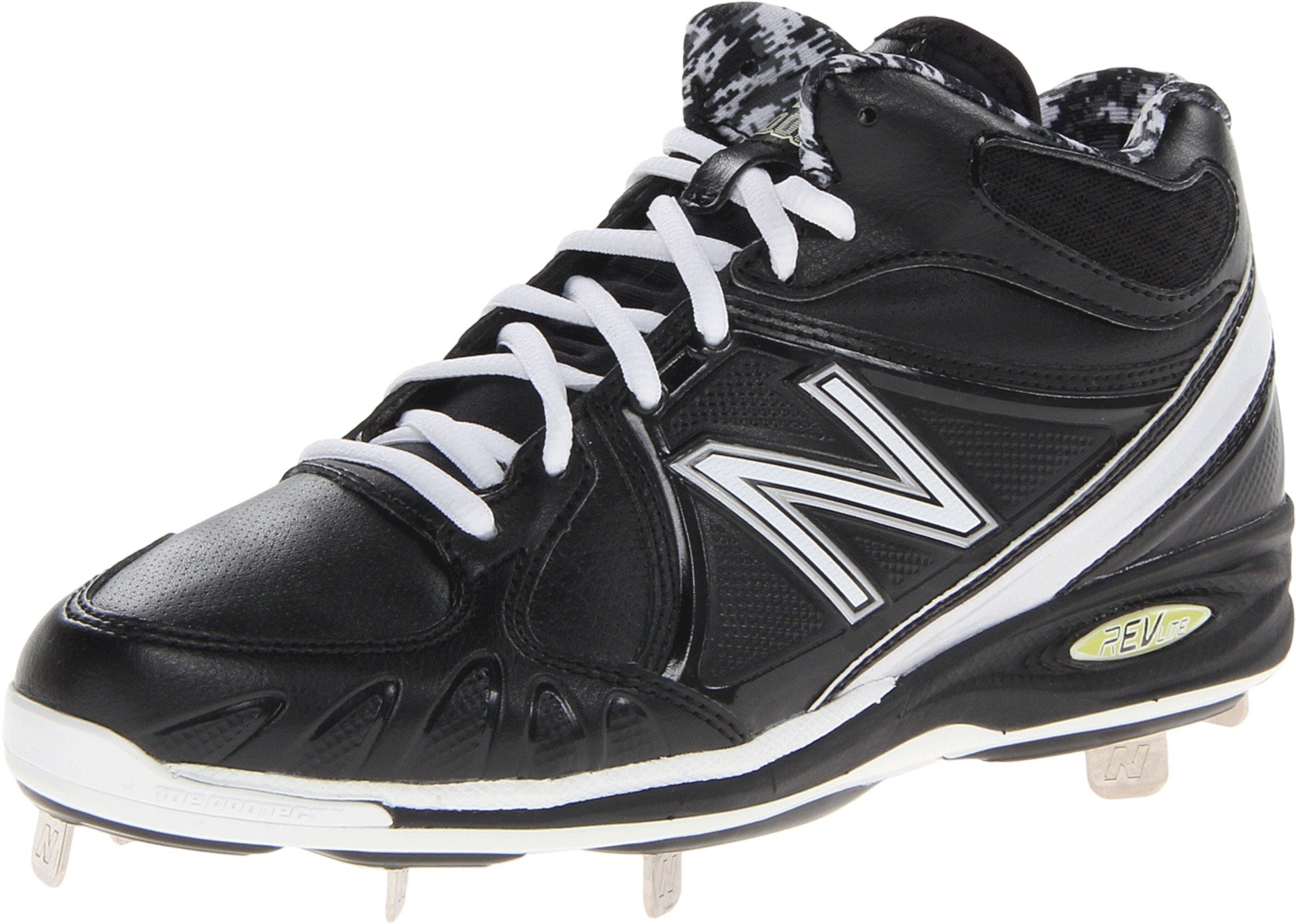 New Balance Men's 3000 V1 Metal Mid-Cut Baseball Shoe, Black/White, 16 D US