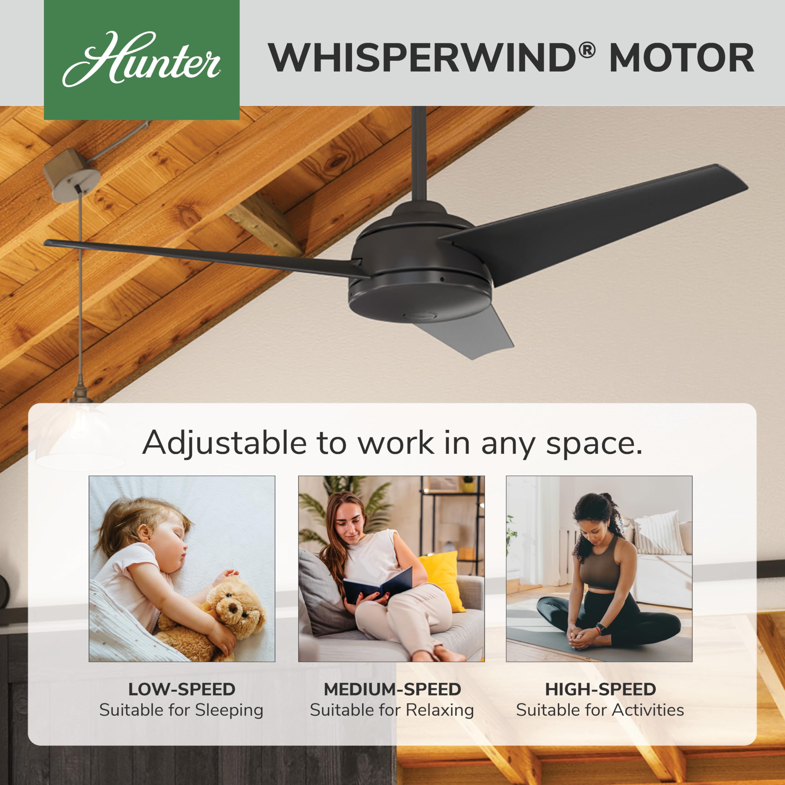 Hunter 52 inch Outdoor or Indoor Ceiling Fan No Light - Ceiling