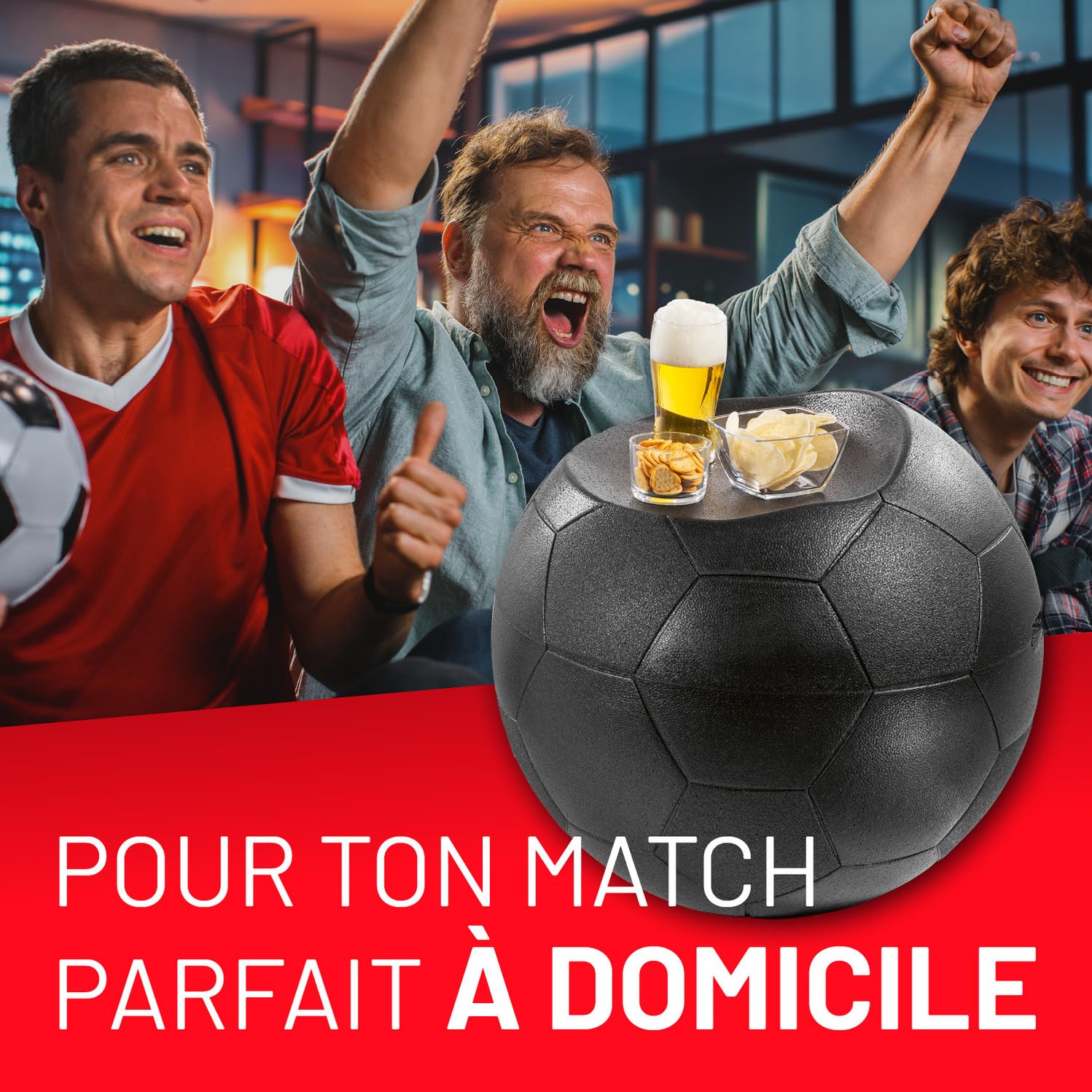 LUMALAND Glacière de Football avec Fonction siège 41 l pour Plus d'un Contenu de boîte à bière | Glacière Football pour l'intérieur et l'extérieur – Idéal pour Le Jardin et Le Balcon | Camping