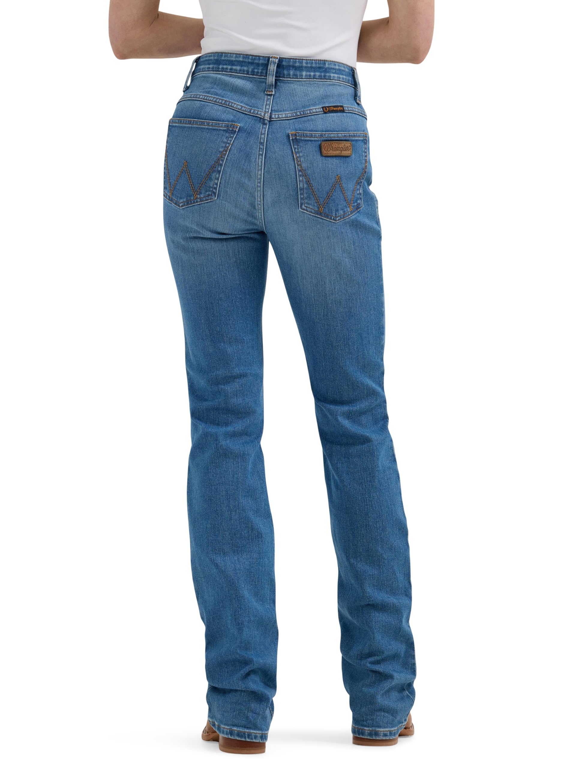 Wrangler Damen Jeans Willow Mid Rise Performance Waist Boot Cut Ultimate Riding Jeans