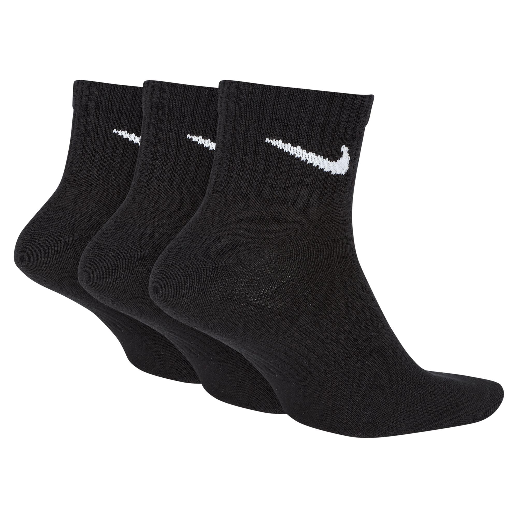 NIKE Mens Everyday Lightweight Socks, Black/White, XL EU