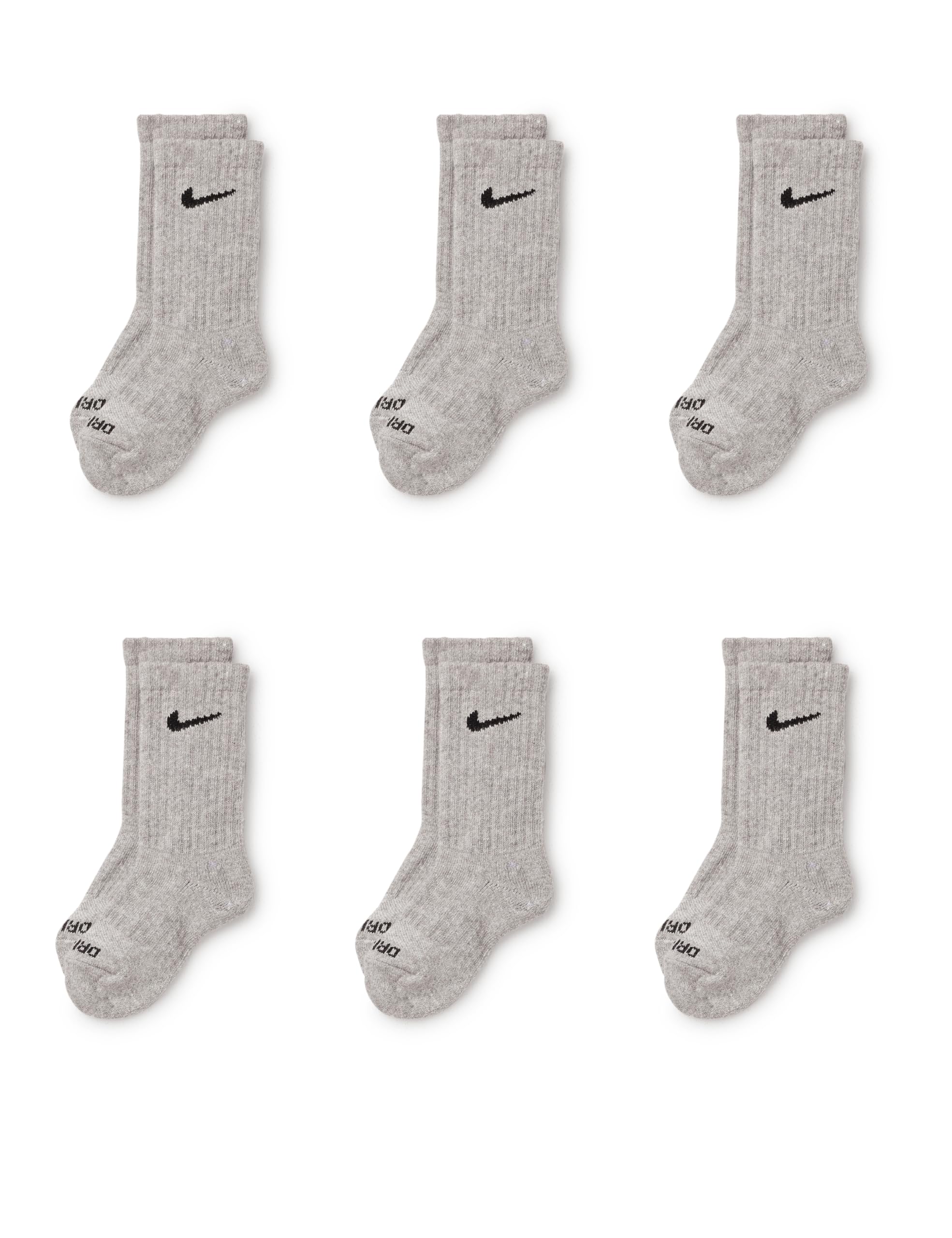 NIKE Boys Kids Un0019 Short 6 Pairs Eu 27-35 SOCKS, Grey