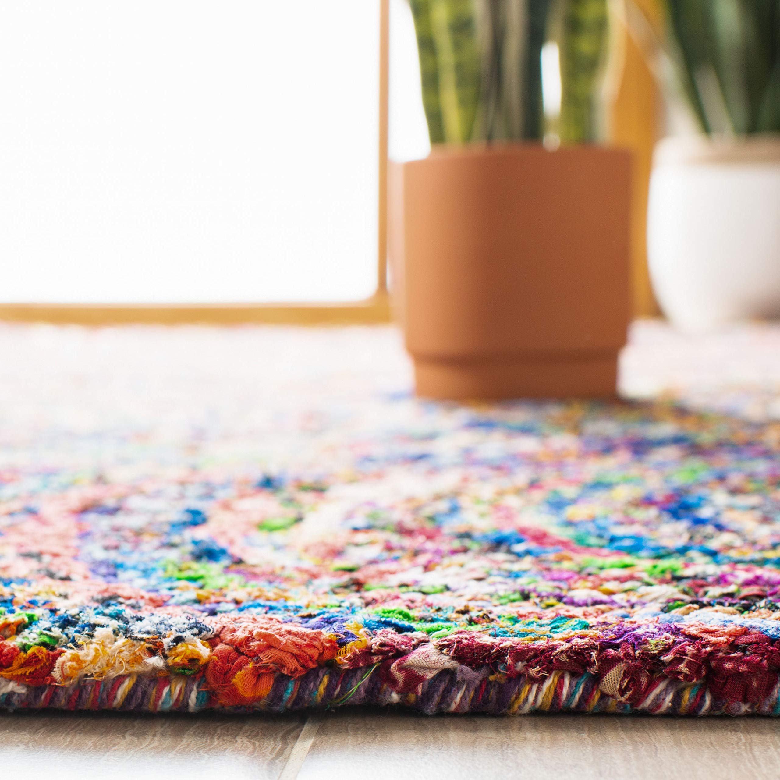 Tappeto Runner Safavieh Nantucket Collezione NAN319A - Cotone Multicolore Motivo Astratto (2'3'' X 8')