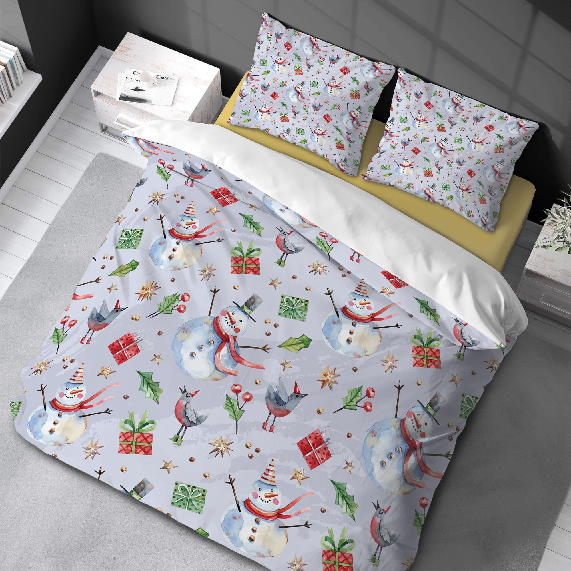 Parure de lit pour enfants lit double housse de couette imprimée anti-glissement fermeture éclair