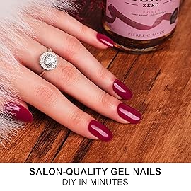 DANNI & TONI Semi Cured Gel Nail Strips Burgundy (Claret) Deep Red Glaze Nail Wraps 28 Stickers