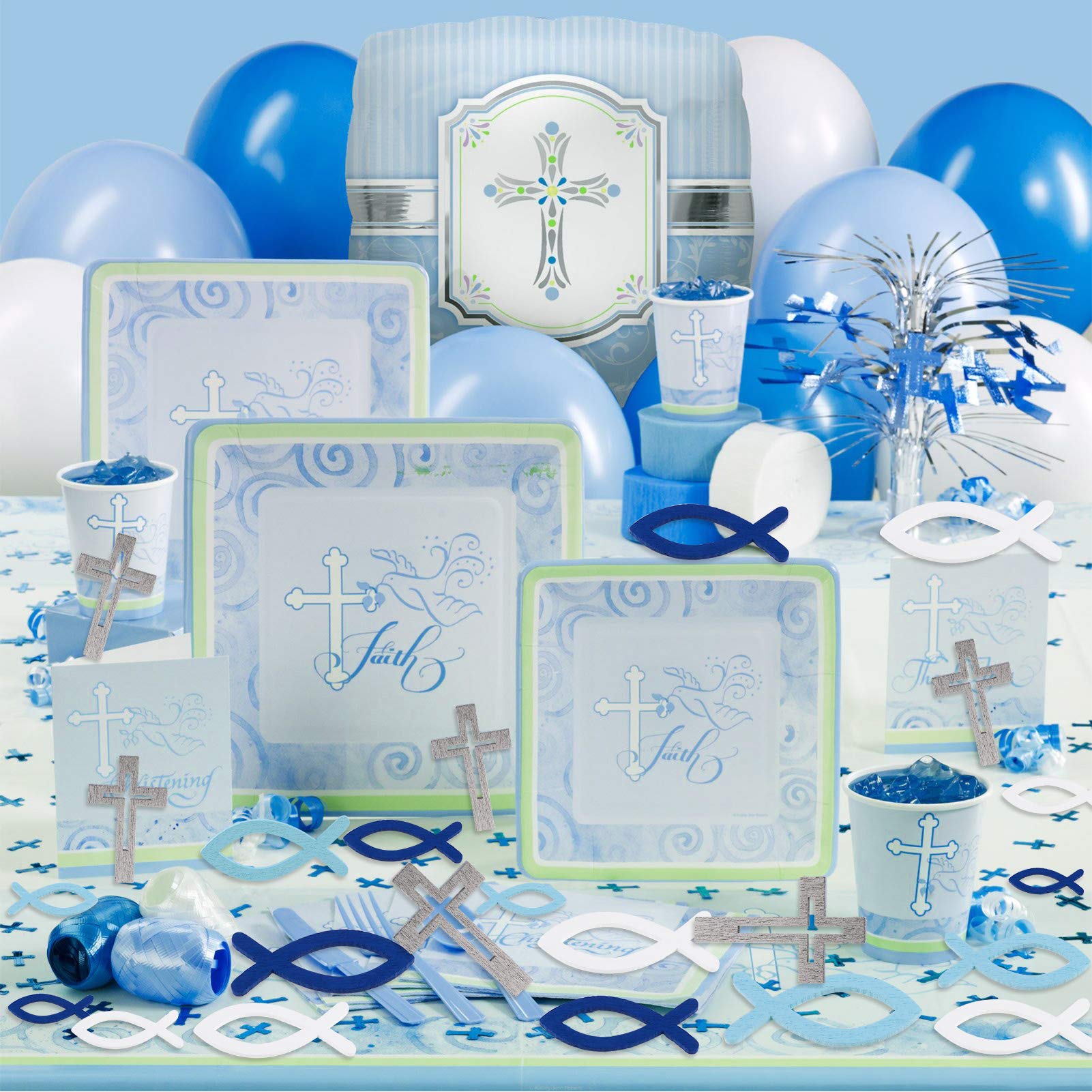 HAKACC 100 Pièces Décoration Bois Poissons Et Croix Pour Baptême Communion Confirmation