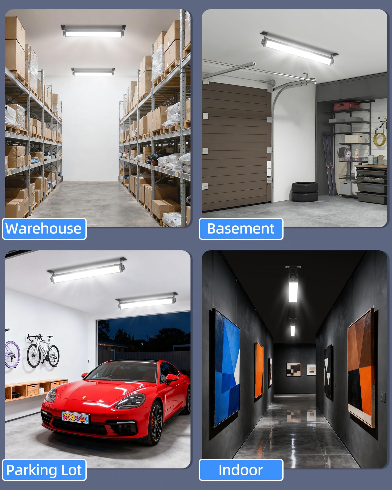 40W LED Shop Light 5400LM Brighter Plug in Garage Light with On Off Switch 6 6FT Cord 6000K — view 7