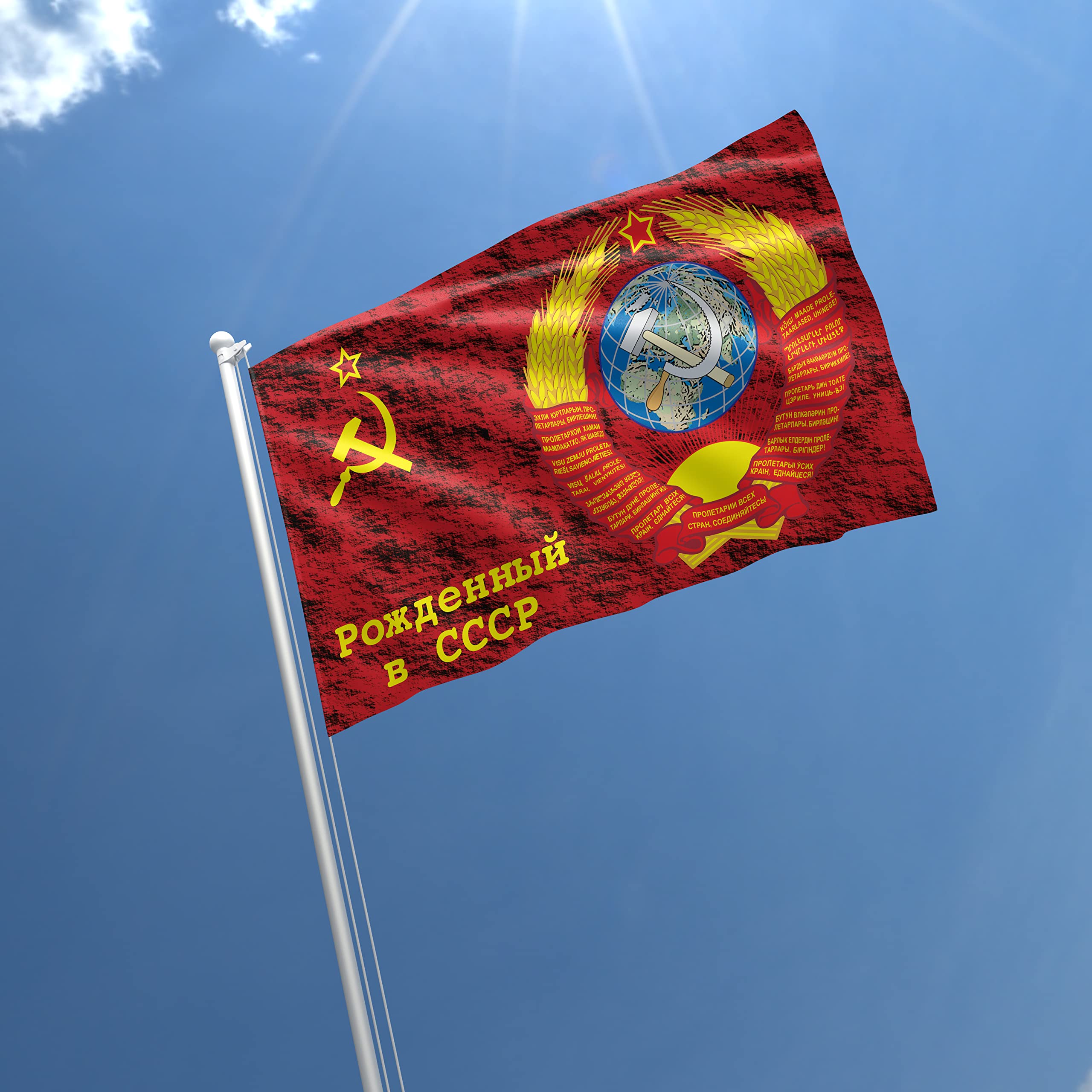 Amazon.com : Born in USSR 15 Soviet Socialist Republics Flag 3x5