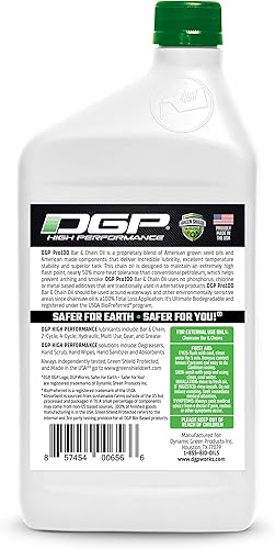 Miniatura 5 de DGP Aceite de motosierra biodegradable Pro100  Lubricante profesional de alto rendimiento, no tóxico  Verde, ecológico, ultrafino, lubricante para