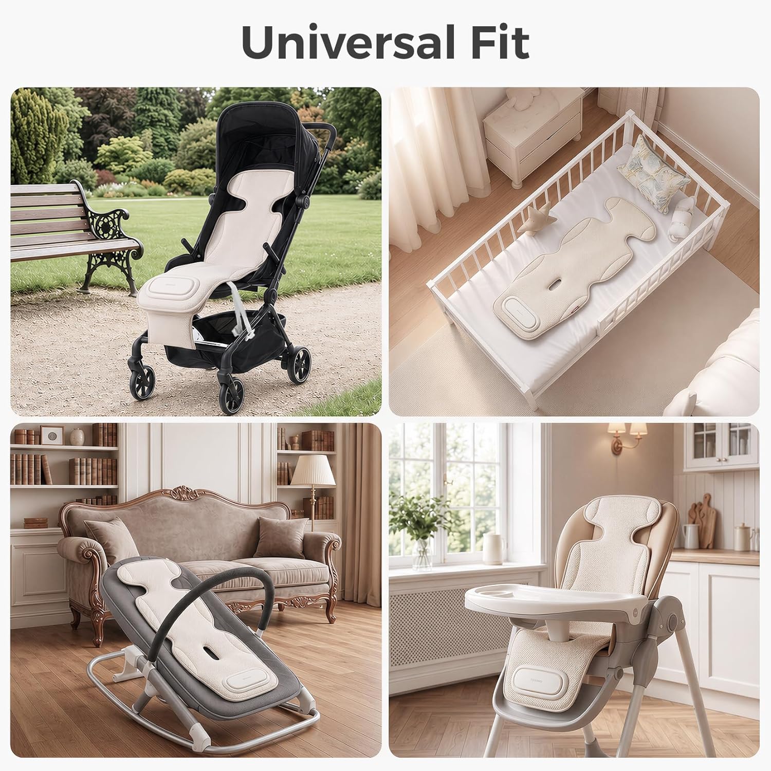 Momcozy Baby Stroller Cooling Pad, 3D Mesh Breathable Seat Liner with 2 Fans USB Powered ＆ 4 Quiet Speeds, Washable Cooling Mat, Universal Cooler Pad Heat Protection for Toddler Baby Summer Essentials