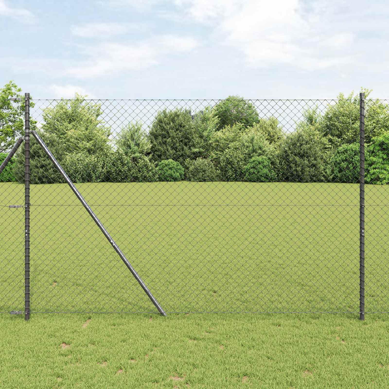vidaXL Recinzione a rete metallica 10 x 1,6 m Acciaio Grigio