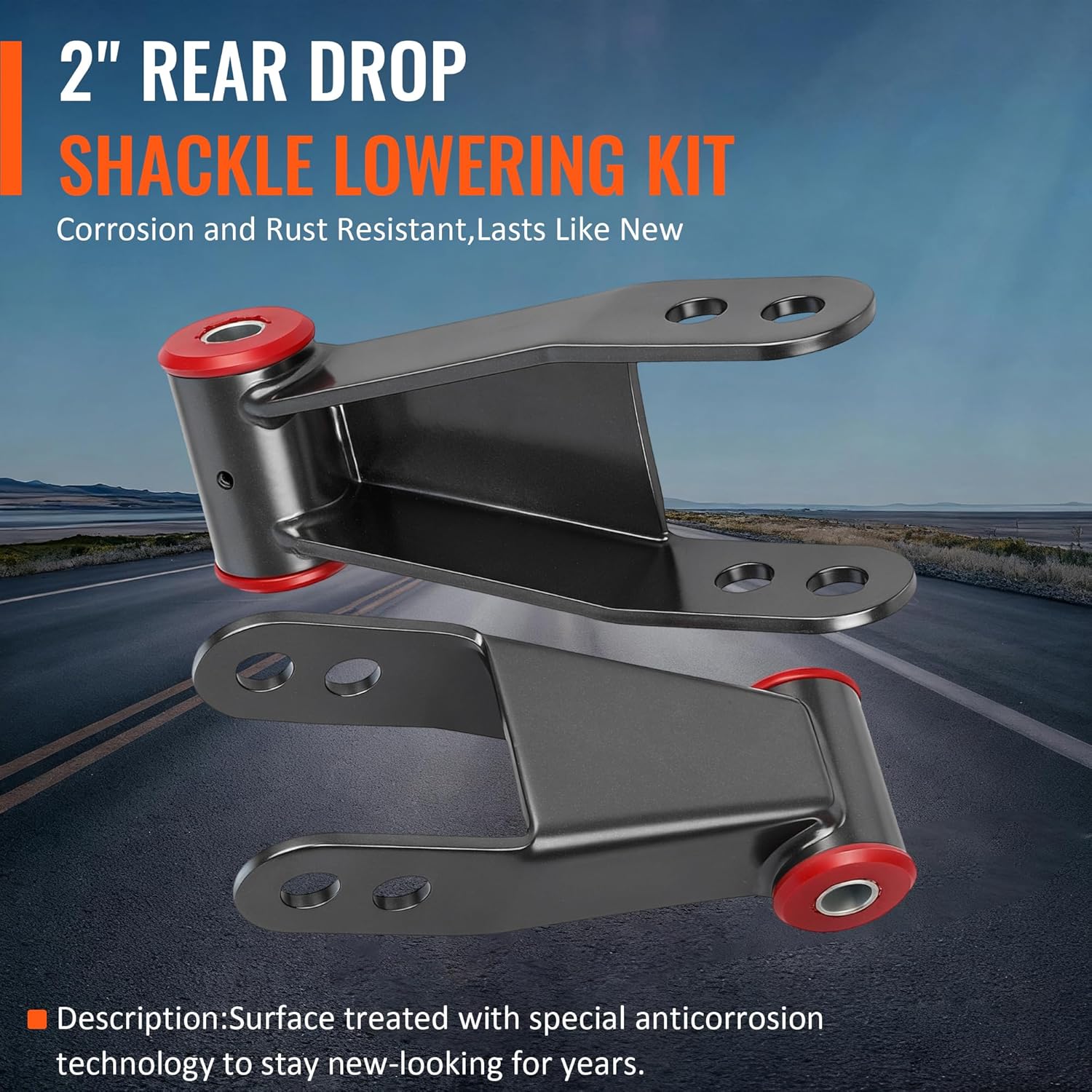 2" Rear Drop Shackle Lowering Kit For Nissan Titan 2004 2005 2006 2007 2008 2009 2010-2018 2WD 4WD 415320