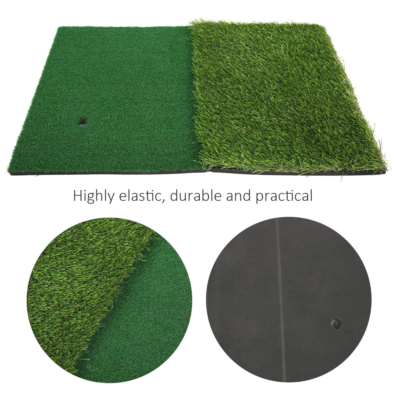 40x60cm/15.7x23.6in Golf Training Mat, 2 in 1 Indoor Golf Putting Training Mat Golf Practice Hitting Net for Backyard Driving Chipping
