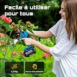 SEESII Forbici Potatura a Batteria 40mm, 2x4000mAh Batterie, Lama SK5 - 8