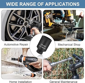36mm Socket, 1/2 Drive, 12 Point Impact Socket for Axle Nuts