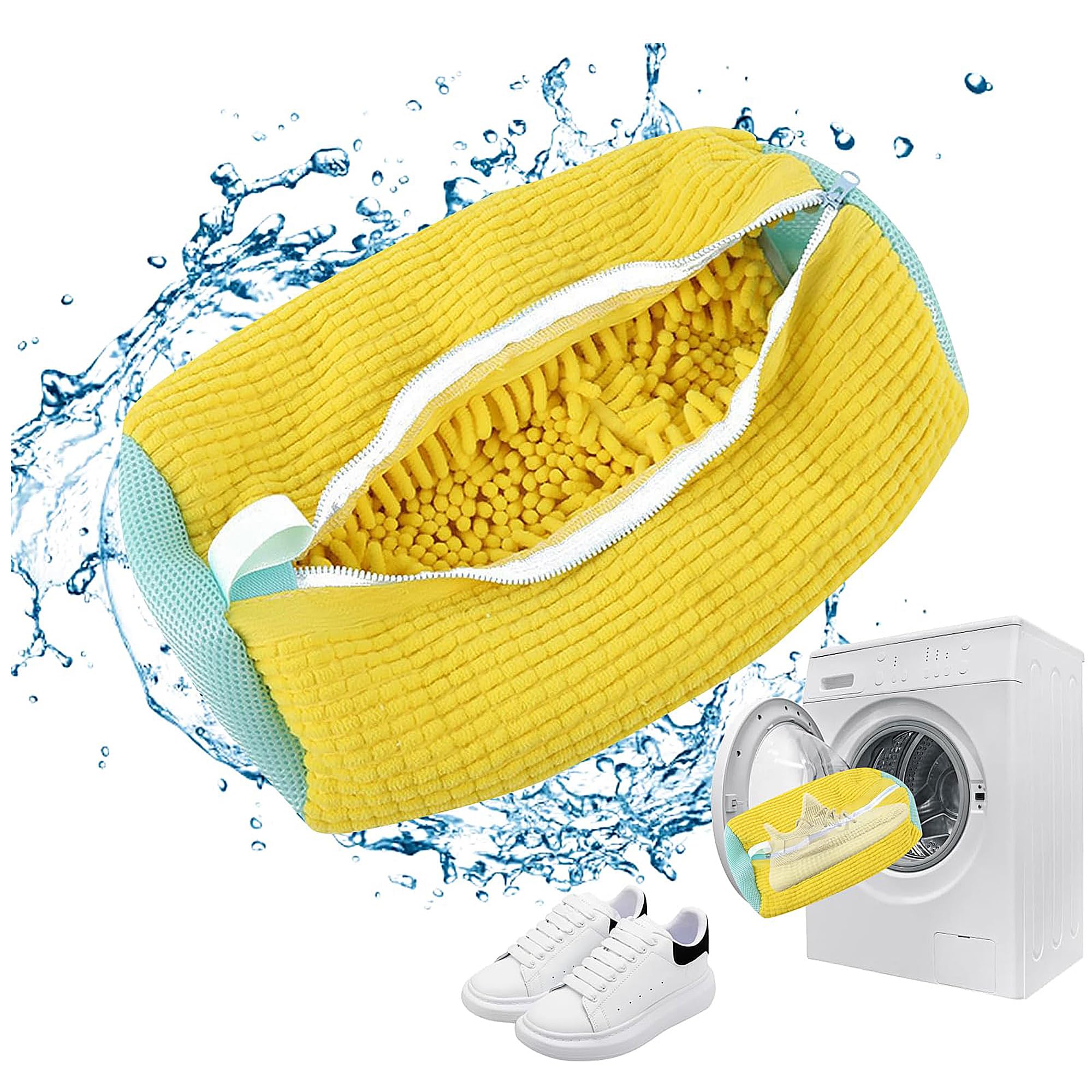 TSWCBYYLB Shoe Cleaning Washing Machine Bag, Sneaker Laundry Bags for Washer and Dryer (Yellow)
