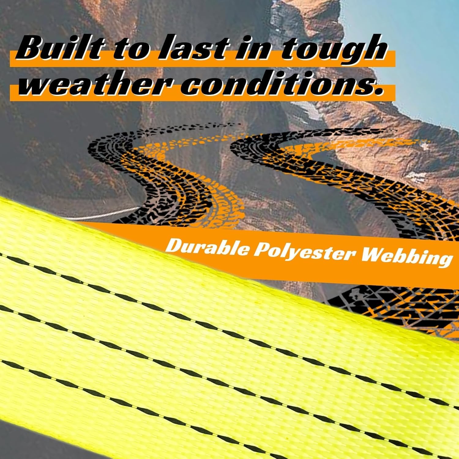 8 Pack 2" x 15' Heavy Duty E-Track Ratchet Straps - 4500LBS Break Strength - Tie Down Straps for Trucks, Trailers, Motorcycles, and Cargo(Yellow) - Image 4