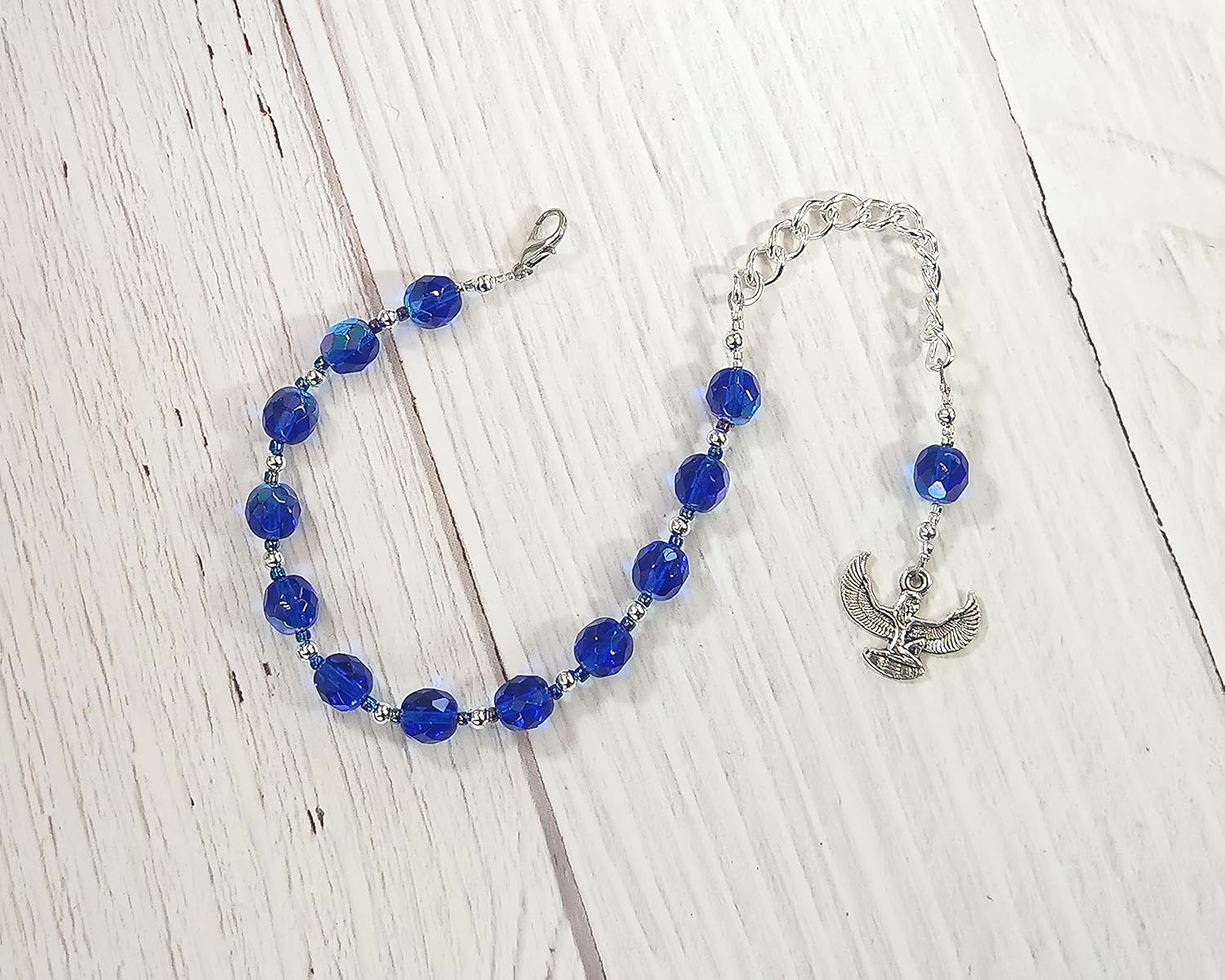 Isis (Aset) Prayer Bead Bracelet: Egyptian Goddess of Magic, Wisdom, Motherhood