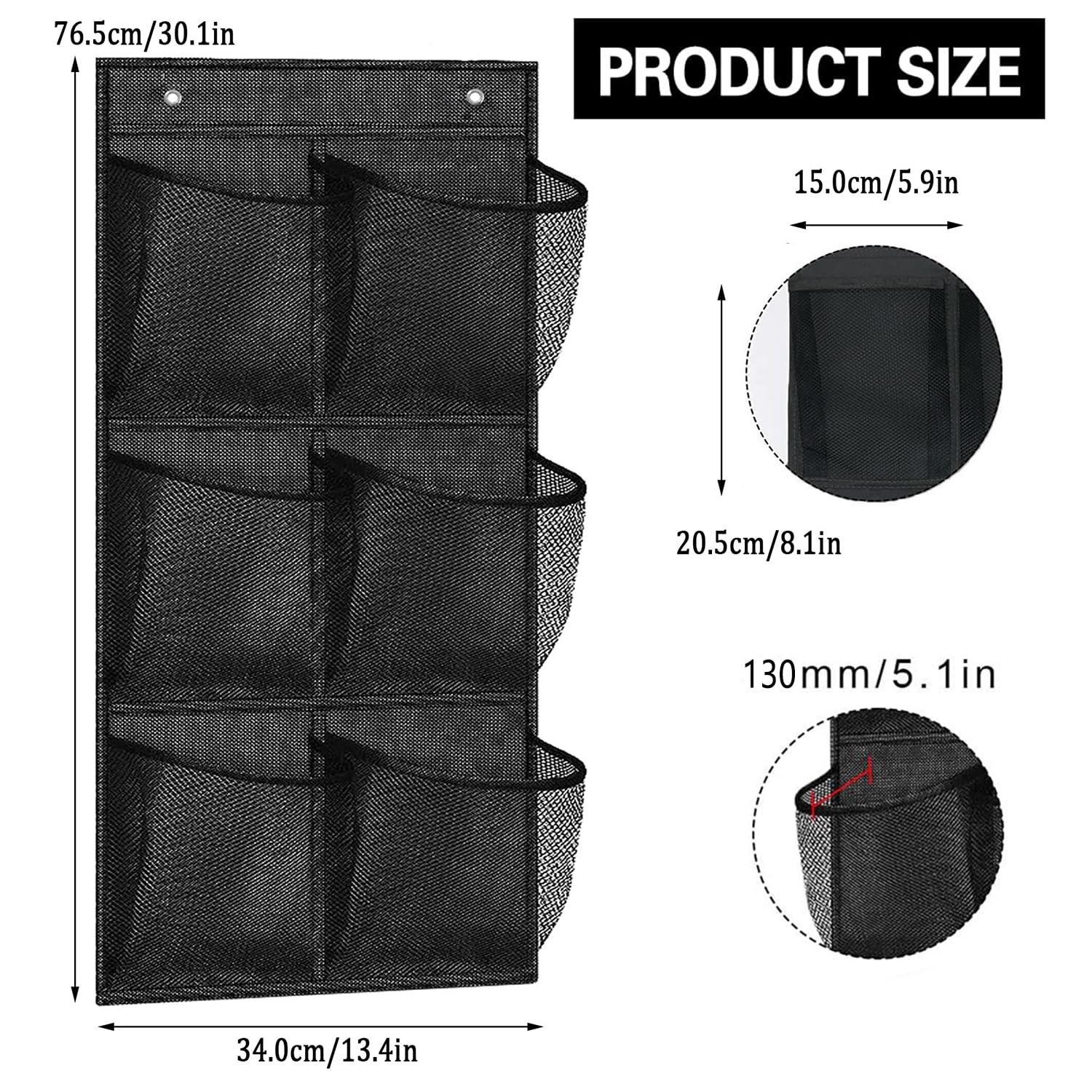 2 Pezzi Shoe Storage Organizer con Gancio, Scarpiera Sopra la Porta, Portascarpe da Appendere Camper, Organizer per Scarpe, Scarpiera da Appendere Sopra la Porta per Cucina,Camera da Letto (Nero)