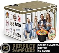 Vista 2 de Crazy Cups Paquete variado de cápsulas de café descafeinado con sabor compatibles con cafeteras Keurig K Cup, 40 unidades, muestras de café
