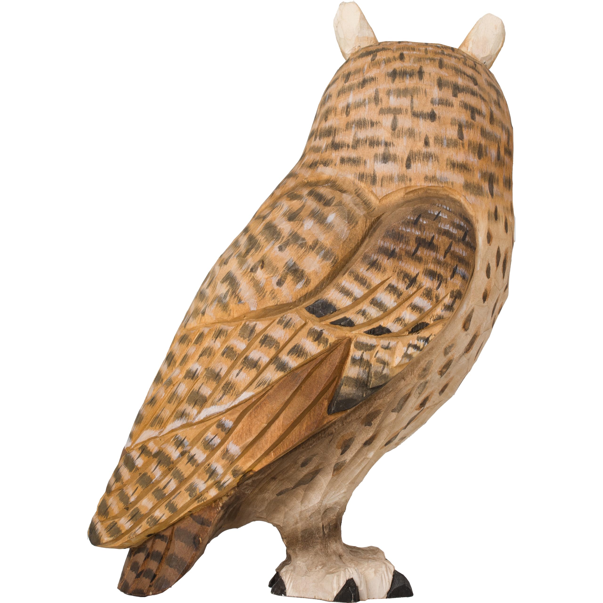 WILDLIFEGARDEN WG4480 - DecoBird Waldohreule - Ręcznie wyrzeźbiona dekoracyjna figurka ptaka z drewna - Duże europejskie ptaki