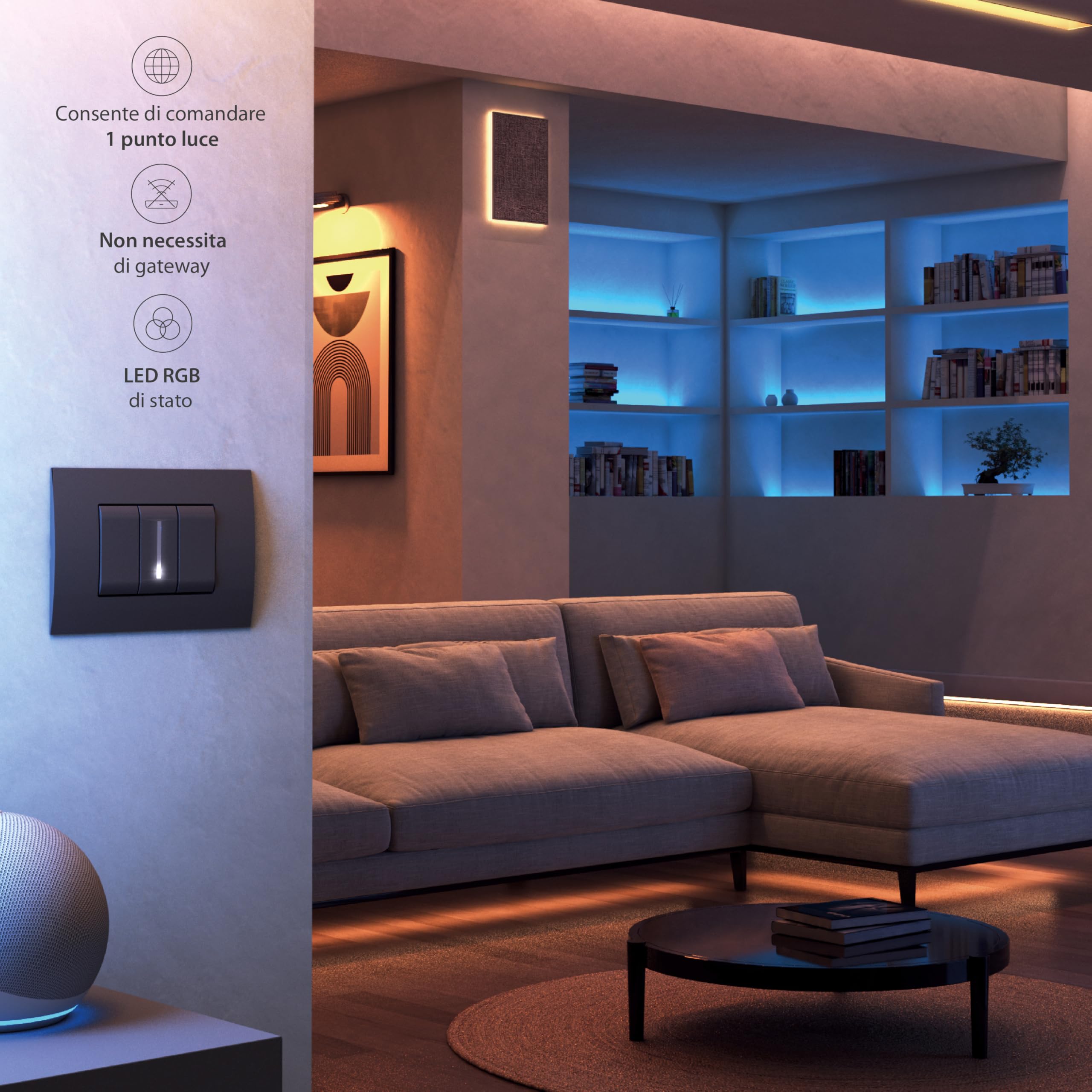 Uniko Lite Smart compatibile con Vimar® Plana™ bianco