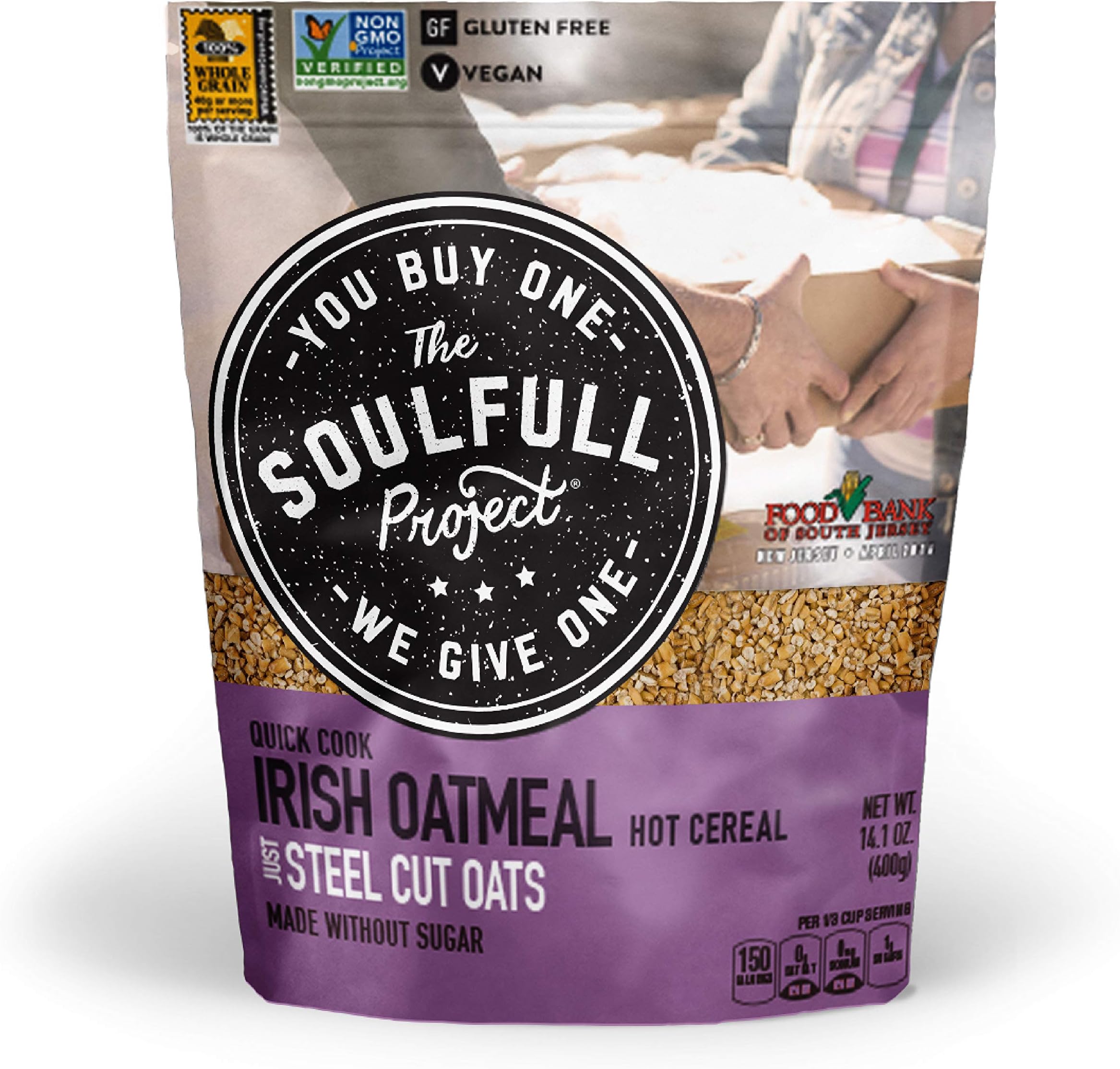 The Soulfull Project Multi Serve Oatmeal Bag, Irish Oats, 14.1 Oz Bags, Pack Of 6, 14.1 Oz