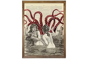 Vintage Nautical Octopus Wall Art for Pirates and Steampunk Enthusiasts