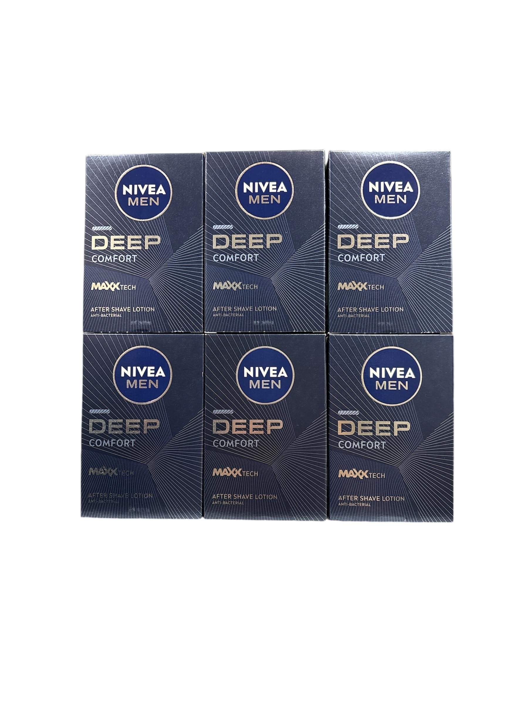 NIVEA Men Deep Comfort After Shave Lotion – 100 ml Soothing, Hydrating & Antibacterial Formula Pack of 6
