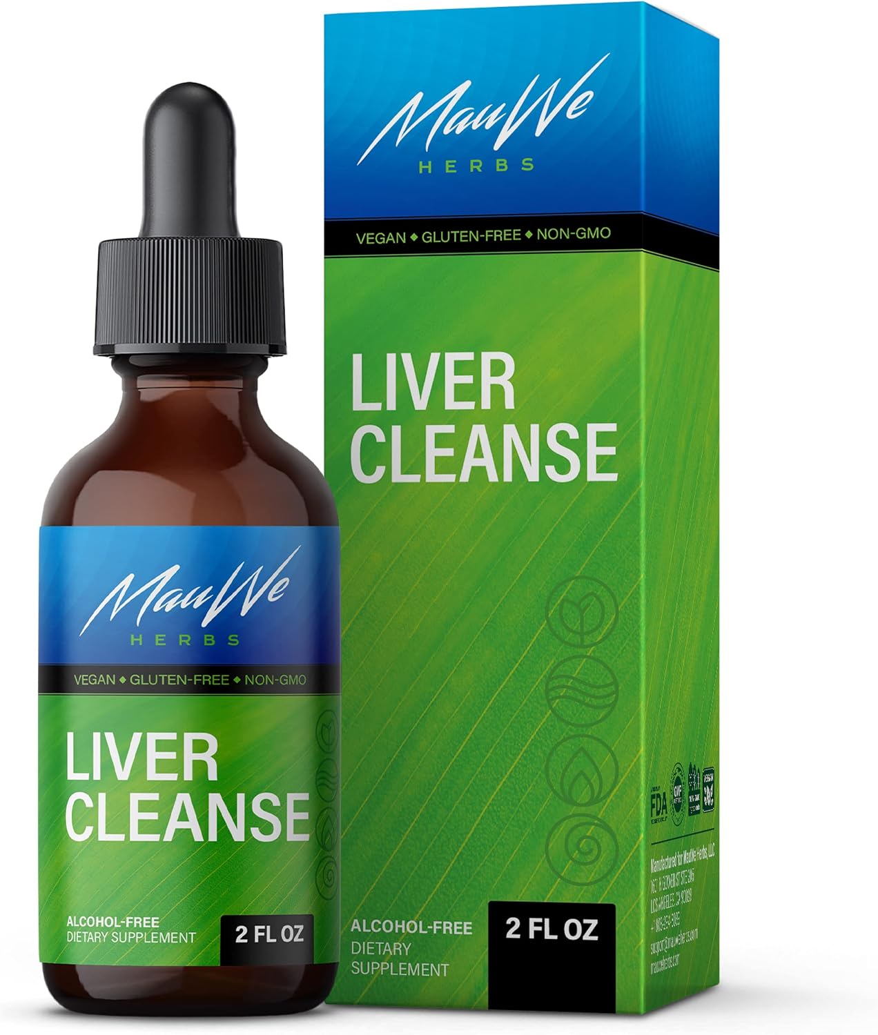 MAUWE HERBS Liver Cleanse Detox & Repair Tincture - Liver Supplement with Milk Thistle - Liver Health Liquid Drops - Alcohol-Free Formula 2 Fl. Oz.