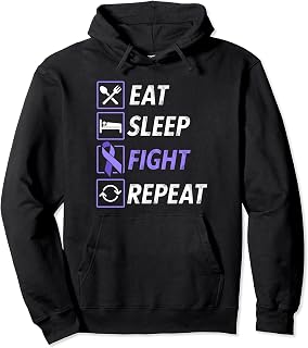 Eat sleep fight repeat stomach cancer awareness Pullover Hoodie