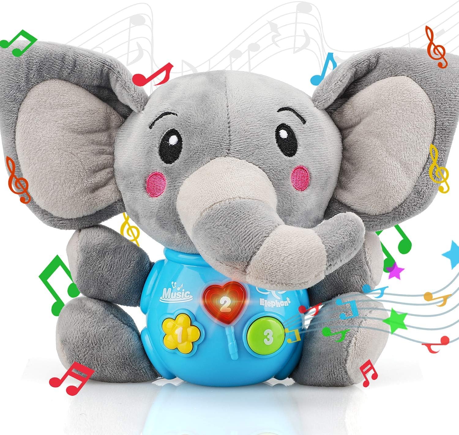 Baby Musical Elephant Toy - Infant and Newborn Toys for 0-6 Months, 3-4 Month Baby Stuff