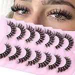 Geeneiya Short Cat Eye Lashes Mink Lashes Natural Look Wispy False Eyelashes 15mm Volume Extension Fox Eye Fake Eyelashes Extension