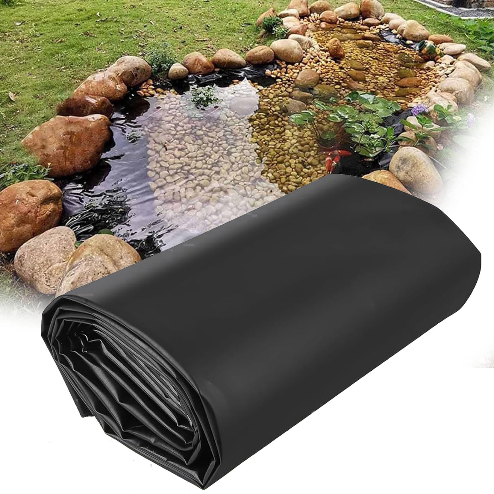 Bâche de bassin de jardin imperméable renforcée très résistante aux UV 5x12,5m