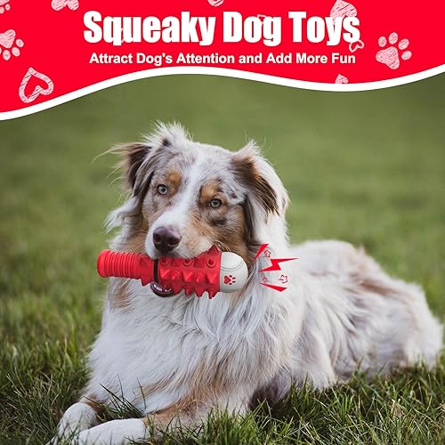 Miniatura 3 de Angecado Juguetes masticables chirriantes para masticadores agresivos, juguetes interactivos y resistentes para perros medianos y grandes, regalo de